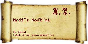 Mráz Noémi névjegykártya